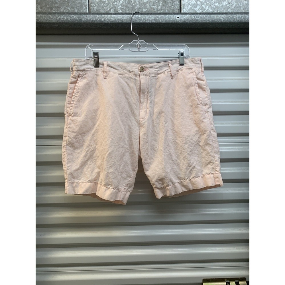 Faherty Cotton/Linen Malibu Short Summer Pink Size 33